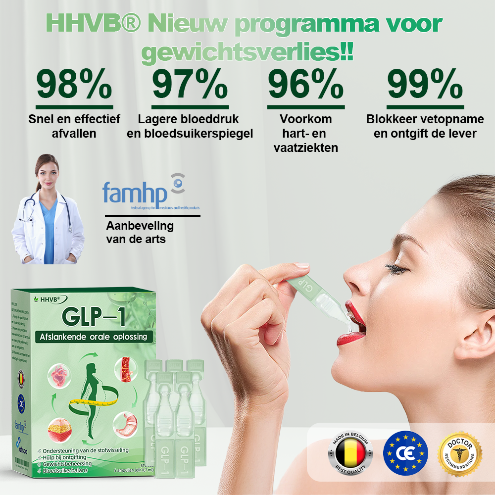 Officiële Winkel | 𝐇𝑯𝑽𝐁®👩⚕️🥇𝐺𝐿𝑃-1 Gewichtsverlies Oplossing voor Oraal Gebruik Slechts één keer per week, zichtbare veranderingen binnen 7 dagen ✅ Voor obesitas, cardiovasculaire gezondheid, diabetes, slaapapneu, gewrichtsproblemen en meer